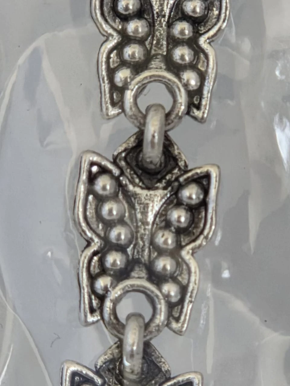 Silver butterfly bracelet with multicolored strass – Bohemian style – photo 3
